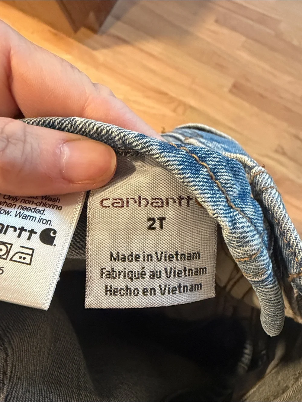 Carhartt Kids Denim Bib Overalls Blue Adjustable Carpenter Toddler Boys  Size 2T